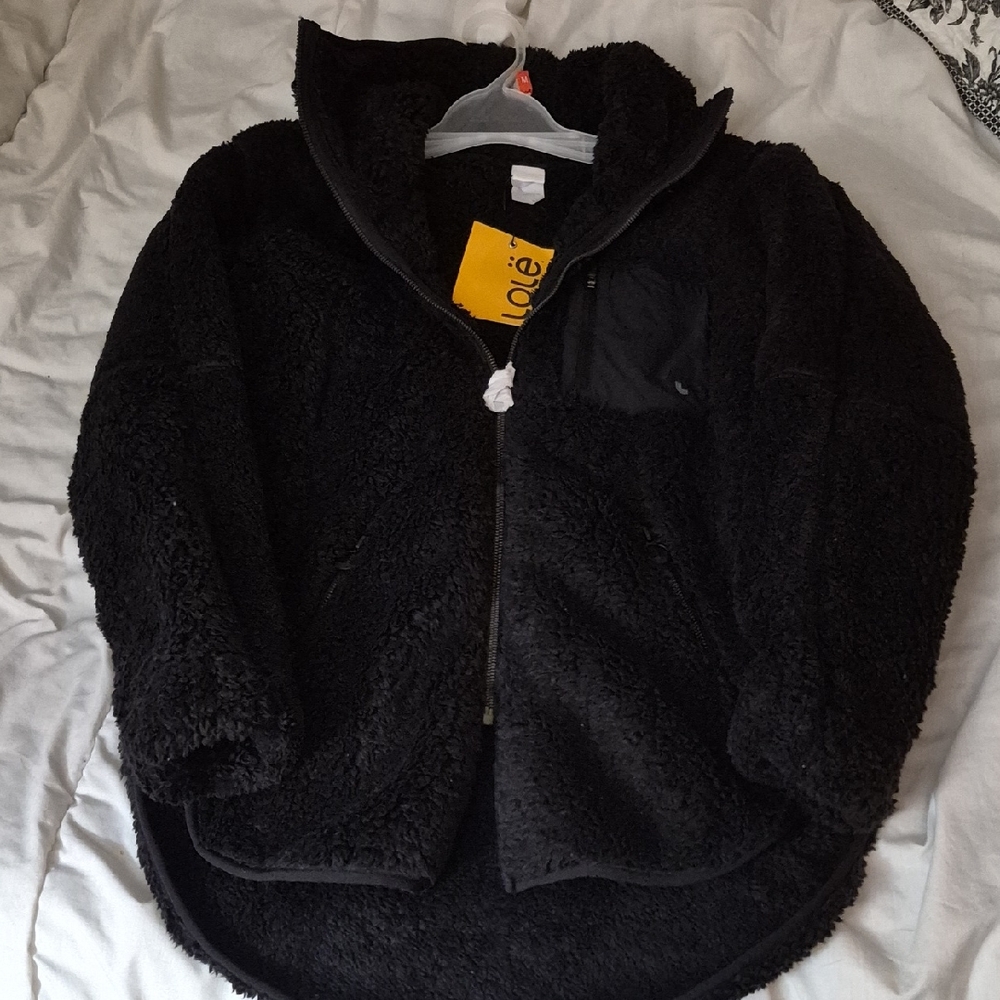 LOLE 'Yana' Womens Black Fleece Zip Up Jacket Size Medium